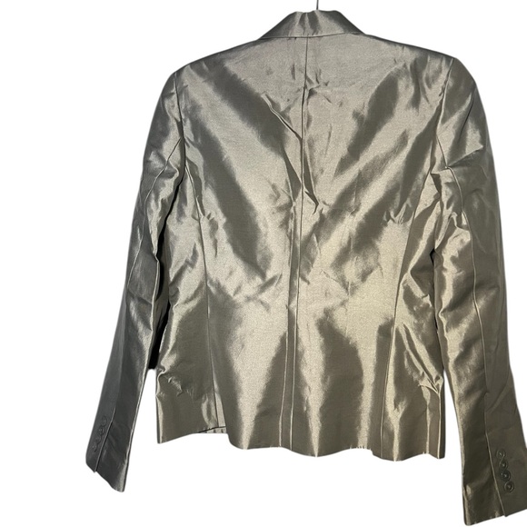 Ralph Lauren Silver Jacket size 6 preppy minimalist career - Picture 2 of 5